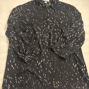 Coldwater Creek Women’s Black & White Patterned Blouse | Size XL